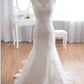 Design-Spitzenhochzeitskleid Meerjungfrau A-Linie Etui-Brautkleid mit Kappärmeln